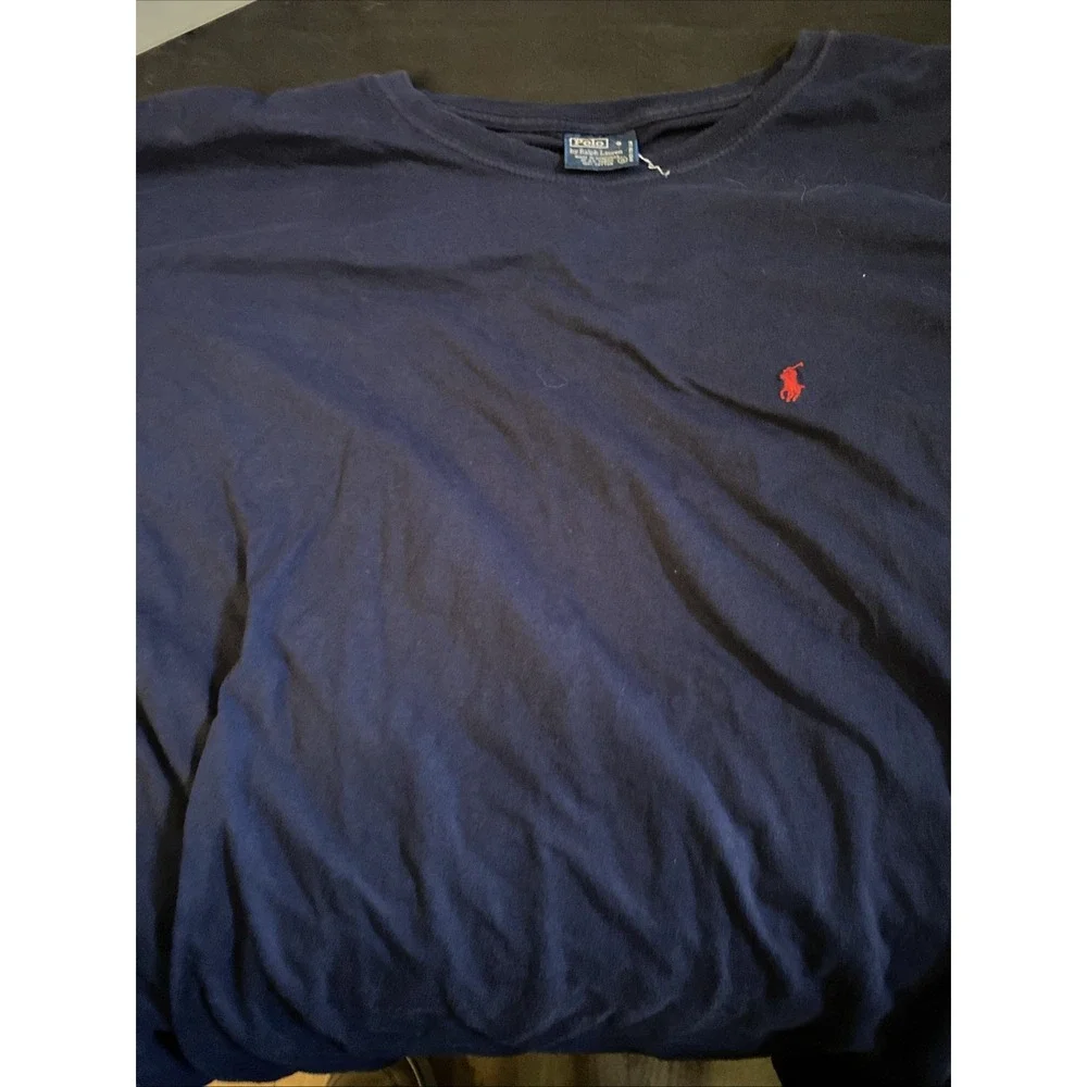 Vintage Polo Ralph Lauren T Shirt Size Xl Dark Blue Red Horse Blue Tag
